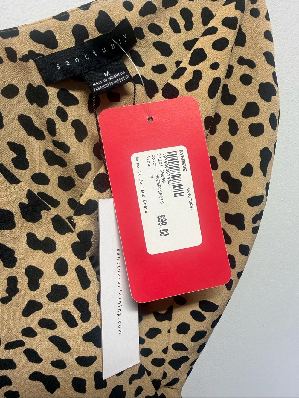 Sanctuary Animal Print Wrap Mini Dress Size Medium NWT - Picture 6 of 10